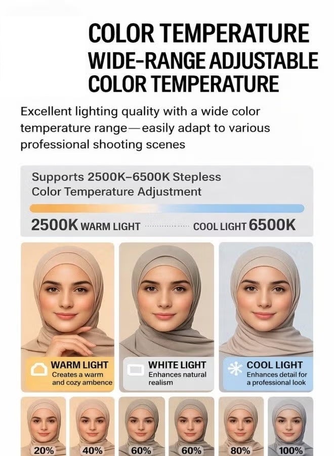 dida-cosmos LED Ring Light, Professional Photography Lights with Handheld Stabilizer, 8000mAh Battery & Power Bank, Bluetooth Remote, Three Adjustable Brightness Levels - Portable Smartphone & Camera Video Rig for Vlogging, TikTok, YouTube, Instagram, Snapchat, Makeup, Food Photography, Outdoor Shooting - Image 3